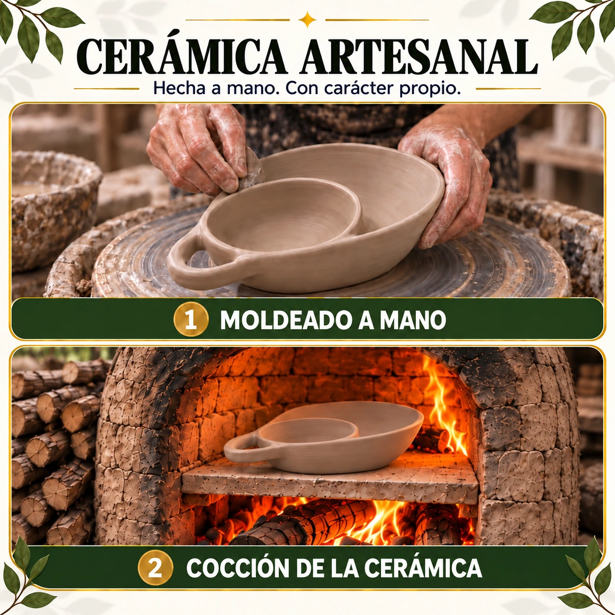 Plato artesanal de cerámica con esmalte único