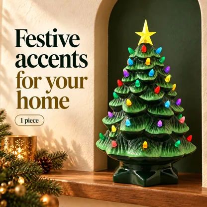 Green LED Christmas Tree with Colorful Light Details