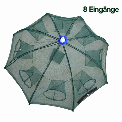Faltbare Regenschirm-Fischreuse | Varianten mit 6–12 Eingängen