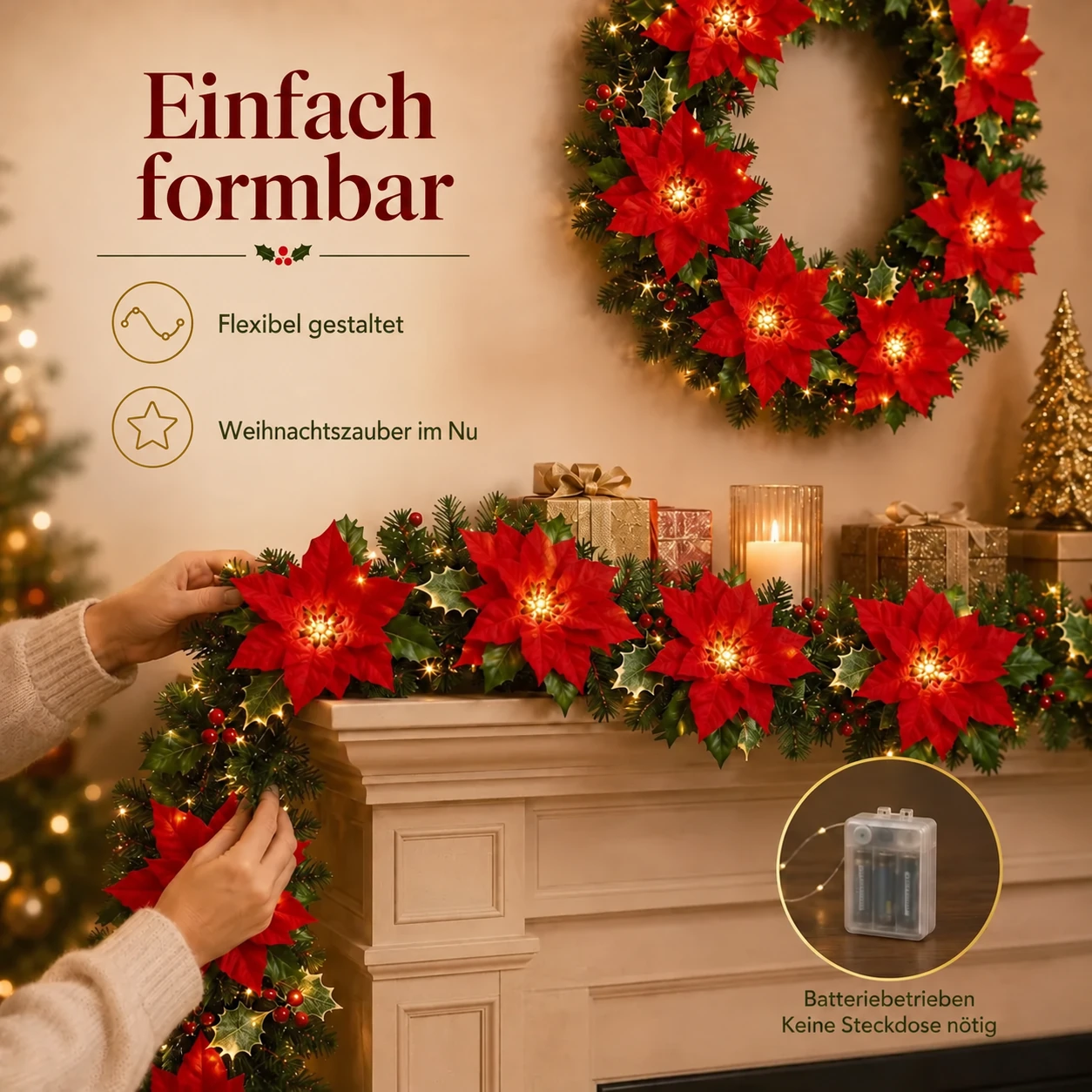 🎄✨ Weihnachtsstern-LED-Lichtergirlande