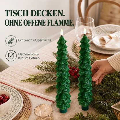 Ferngesteuerte Weihnachtsbaumkerzen aus Echtwachs – 2-teiliges Set