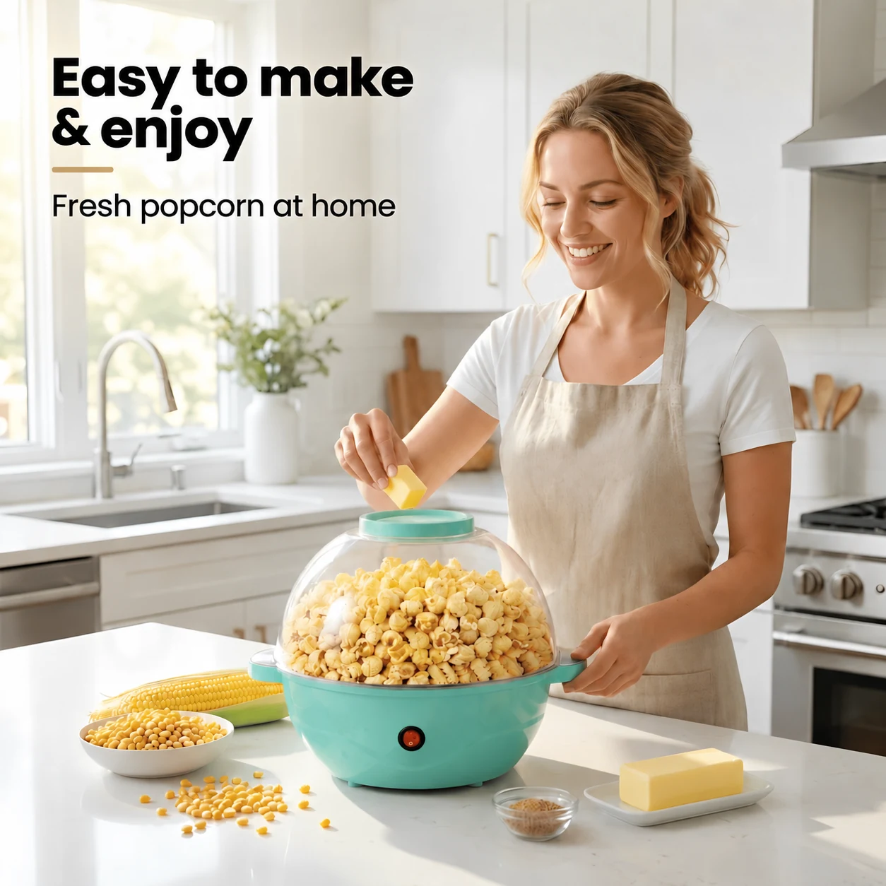 Automatic-Stirring Popcorn Maker – 500 W EU Version