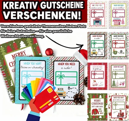 Weihnachtliches Geschenkkartenbuch voller fröhlicher Überraschungen