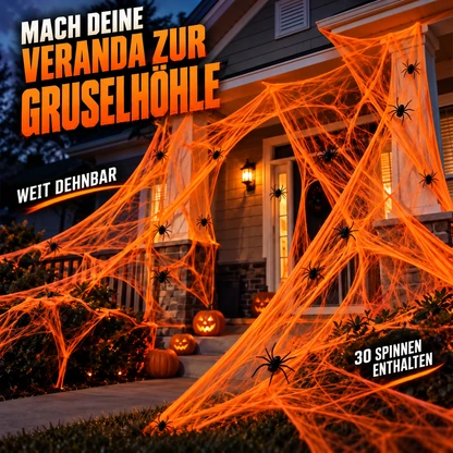 Dehnbares Halloween-Spinnennetz-Dekorationsset