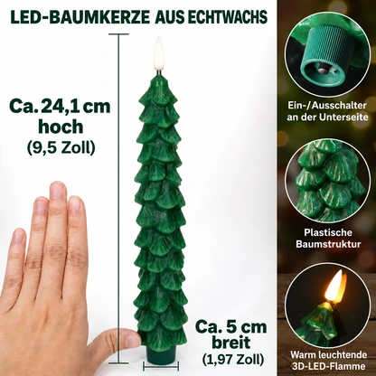 Ferngesteuerte Weihnachtsbaumkerzen aus Echtwachs – 2-teiliges Set
