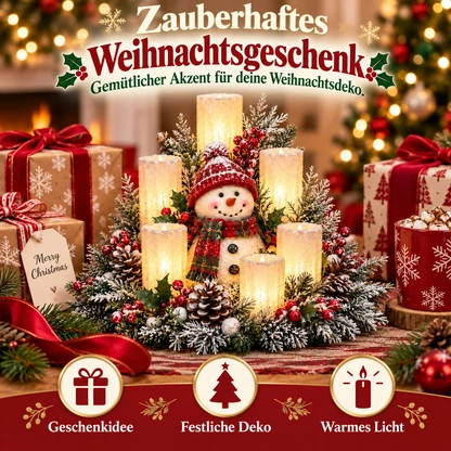Weihnachtliches Tischgesteck mit flammenlosen Kerzen | Wählen Sie Ihren Stil