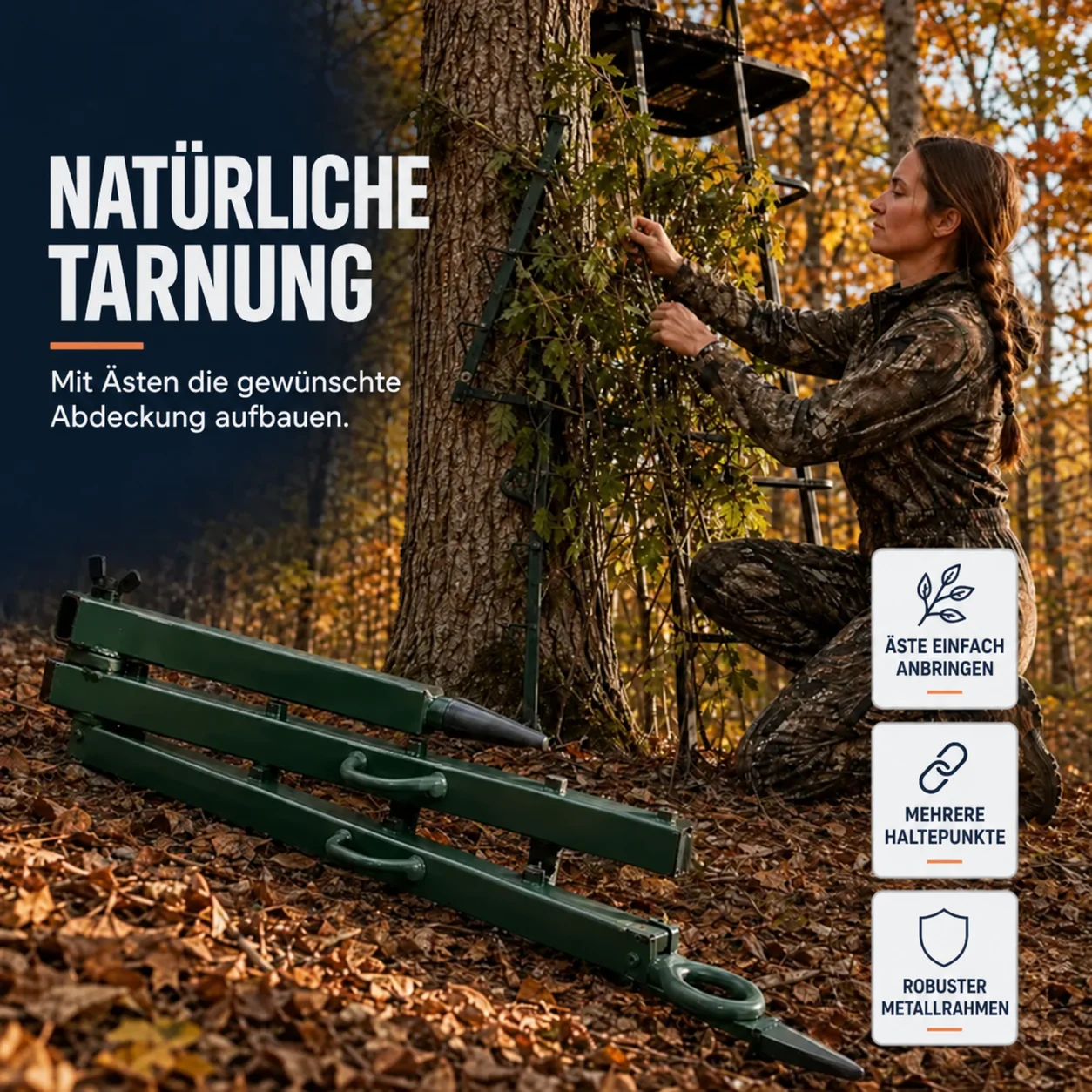 Tarnhalter für Äste – natürlicher Sichtschutz für die Jagd