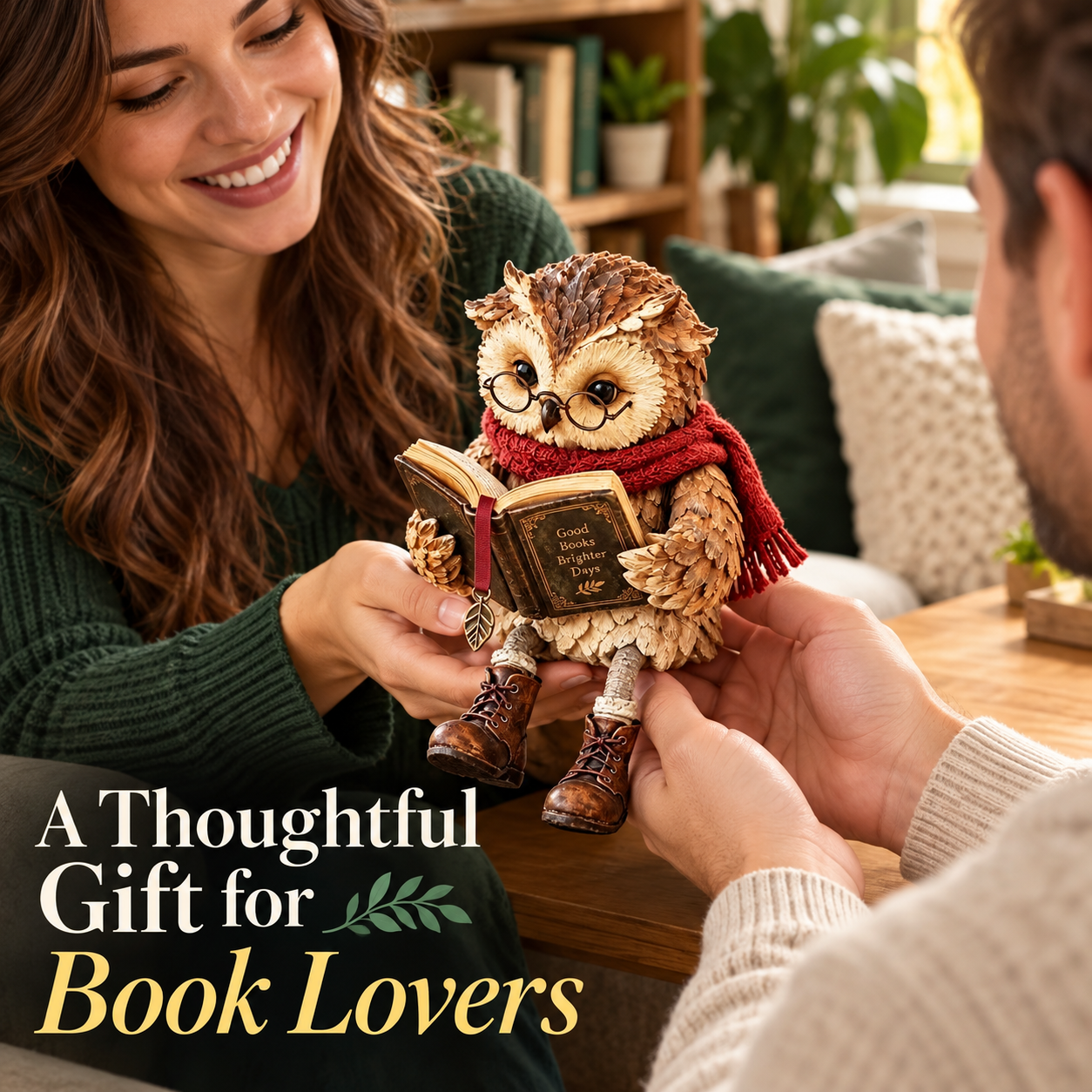 A thoughtful gift with the same reading owl figurine