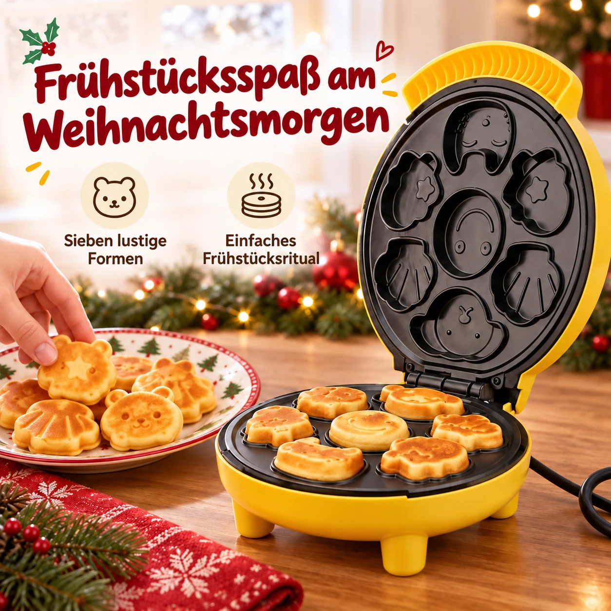 Pfannkuchenmaschine mit 7 Tierformen – Weihnachtsspaß beim Frühstück