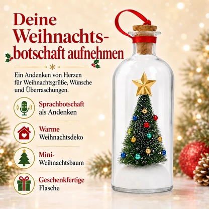 Weihnachtsbaum-Erinnerungsflasche mit Sprachaufnahme – Geschenk mit persönlicher Sprachnachricht