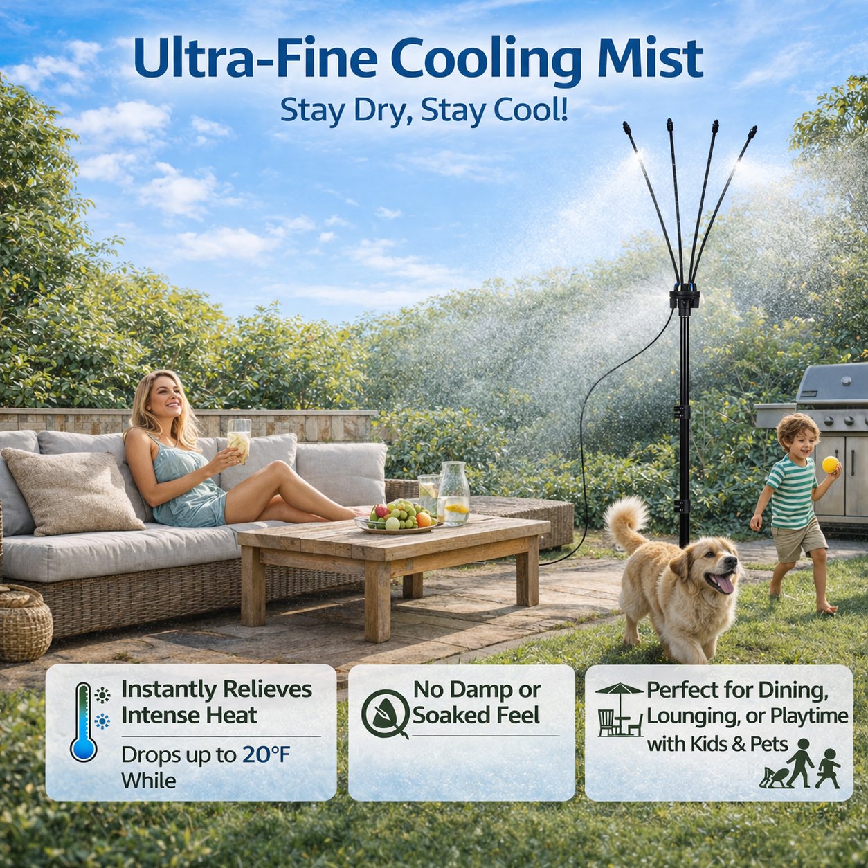 🌡 Portable Misting System – Cool Down 20°F Anytime, Anywhere 💧