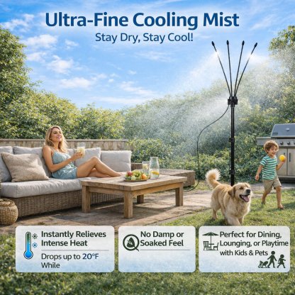 🌡 Portable Misting System – Cool Down 20°F Anytime, Anywhere 💧