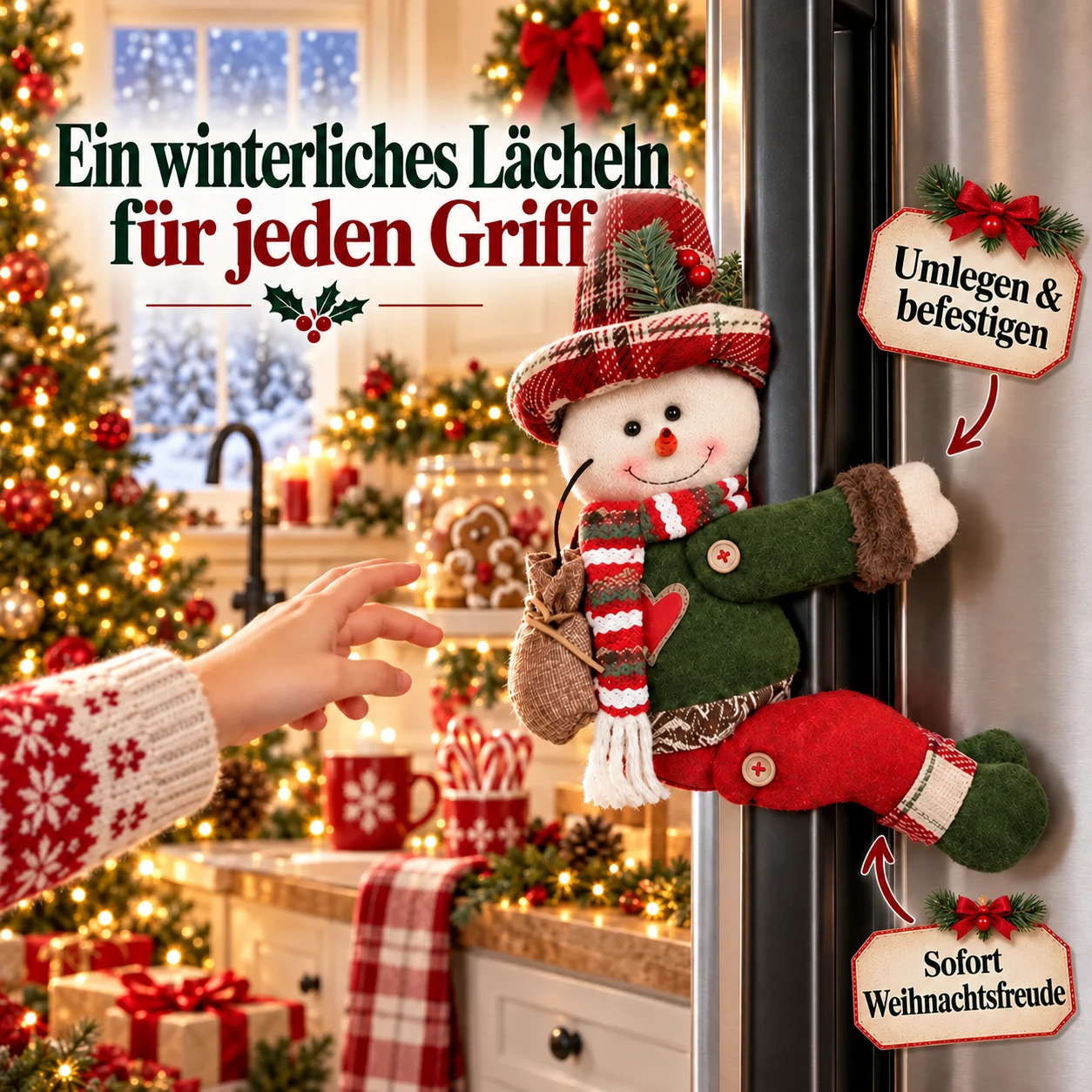 Weihnachts-Umarmung: Vorhangraffhalter und Griffdeko