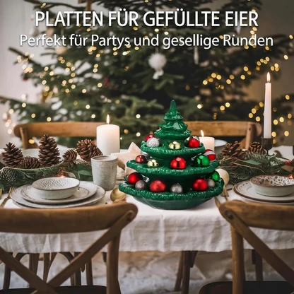 Festliche dreistöckige Weihnachtsbaum-Servierplatte
