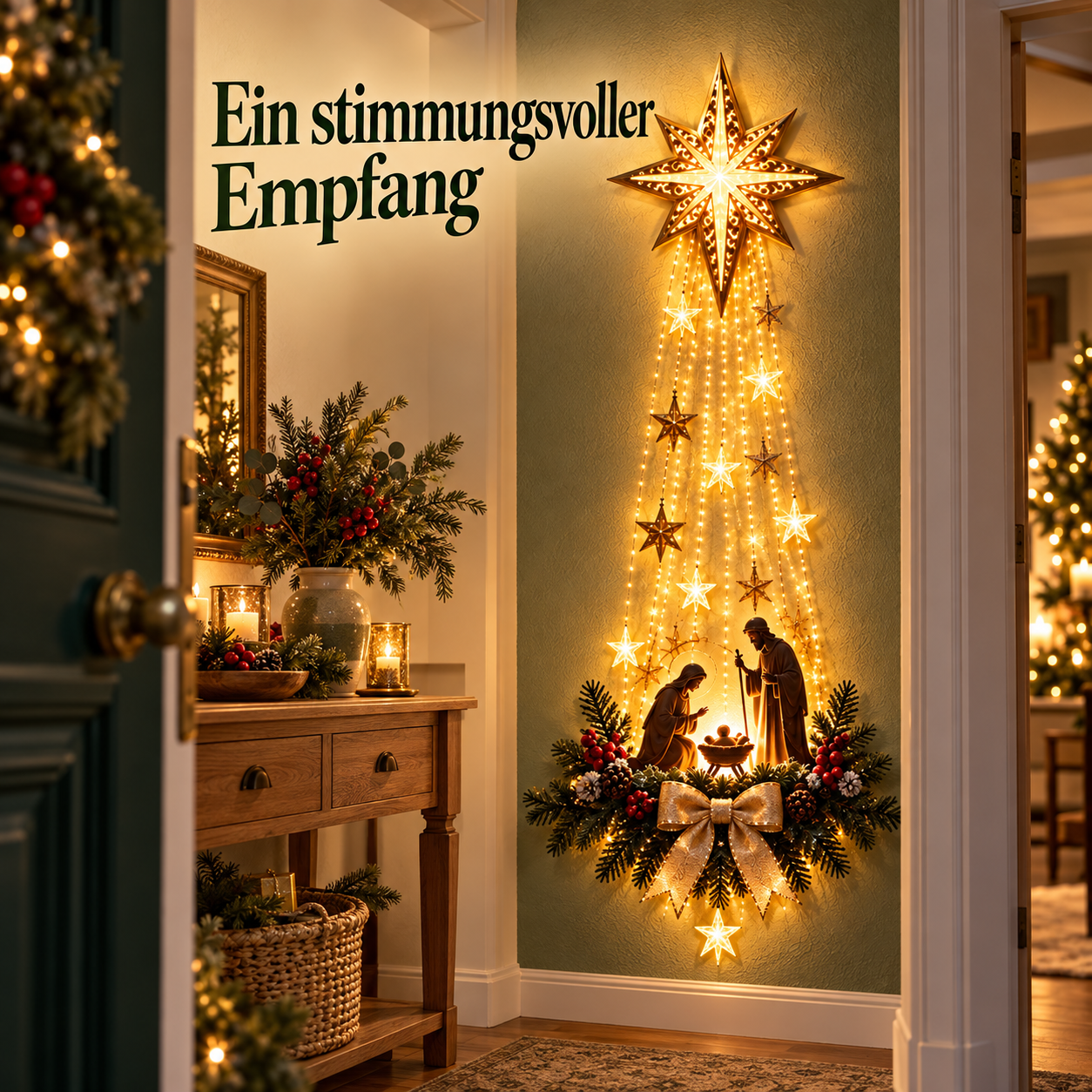 Krippen-Wanddeko im eingangsbereich