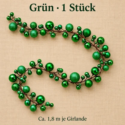 Weihnachtskugel-Girlande – ca. 1,8 m