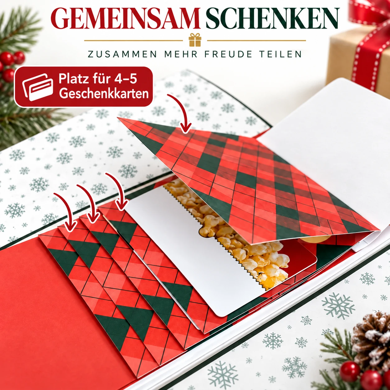 Weihnachtliches Überraschungsheft für Geschenkkarten