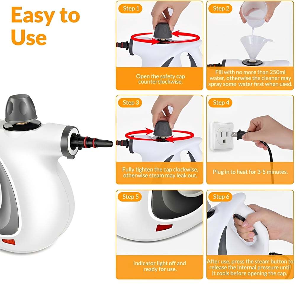 🧼 Multi-Surface Natural Steam Cleaner – Chemical-Free Deep Cleaning Power