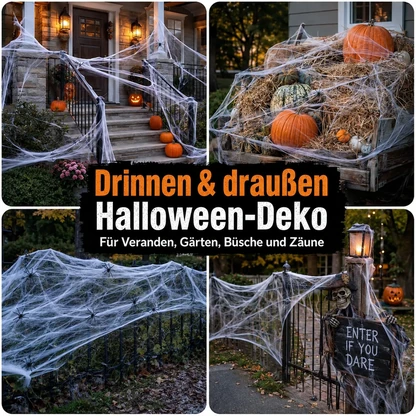 Dehnbares Halloween-Spinnennetz-Dekorationsset