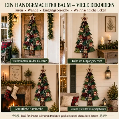 Bastelset für einen übergroßen Patchwork-Weihnachtsbaum-Türhänger