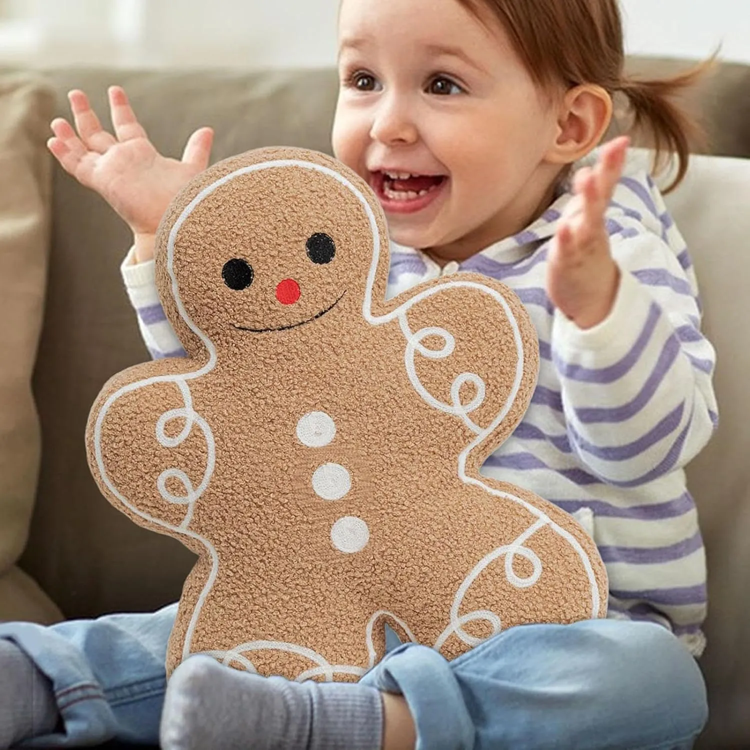 Christmas Gingerbread Man Pillow – 17.7 in