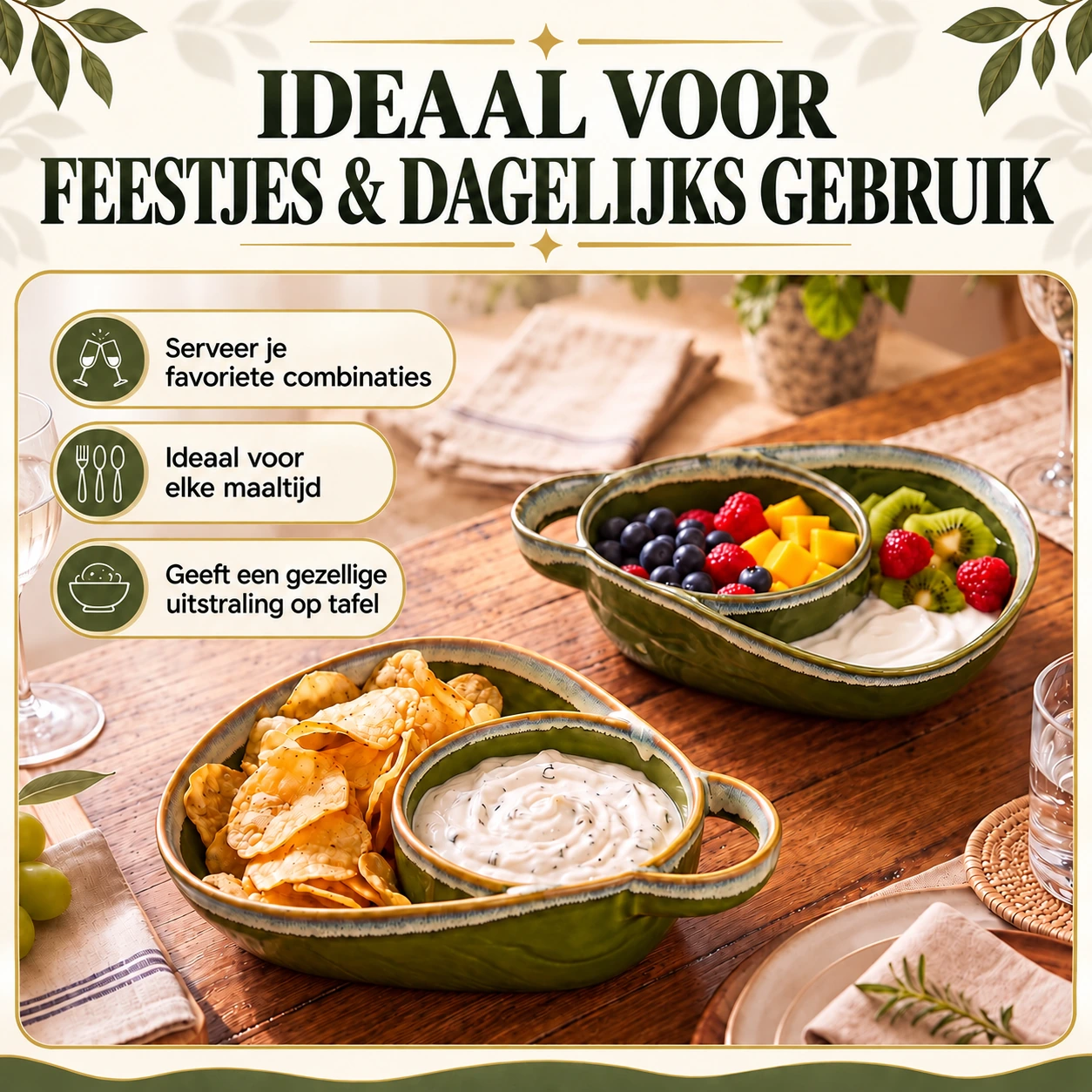 Soep en sandwich in een schaal met vakken