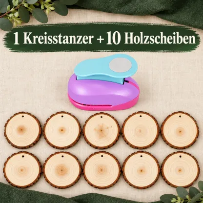 1 Kreisstanzer + 10 Holzscheiben