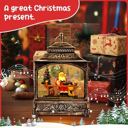 Christmas Musical Swirling Snow Lantern
