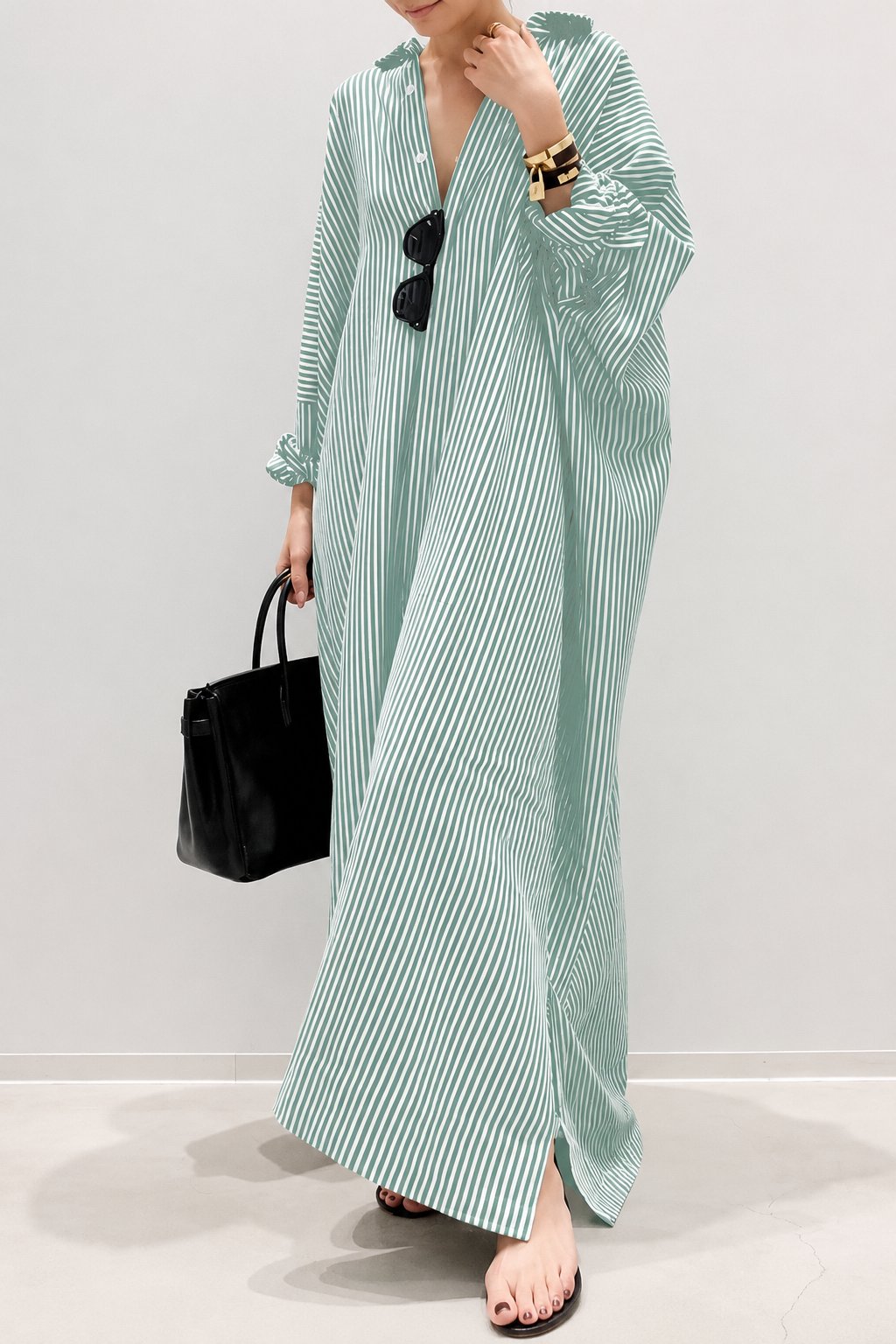Women's Cotton Stripe Oversized Maxi Dress✨(Buy 2 Free Shipping)
