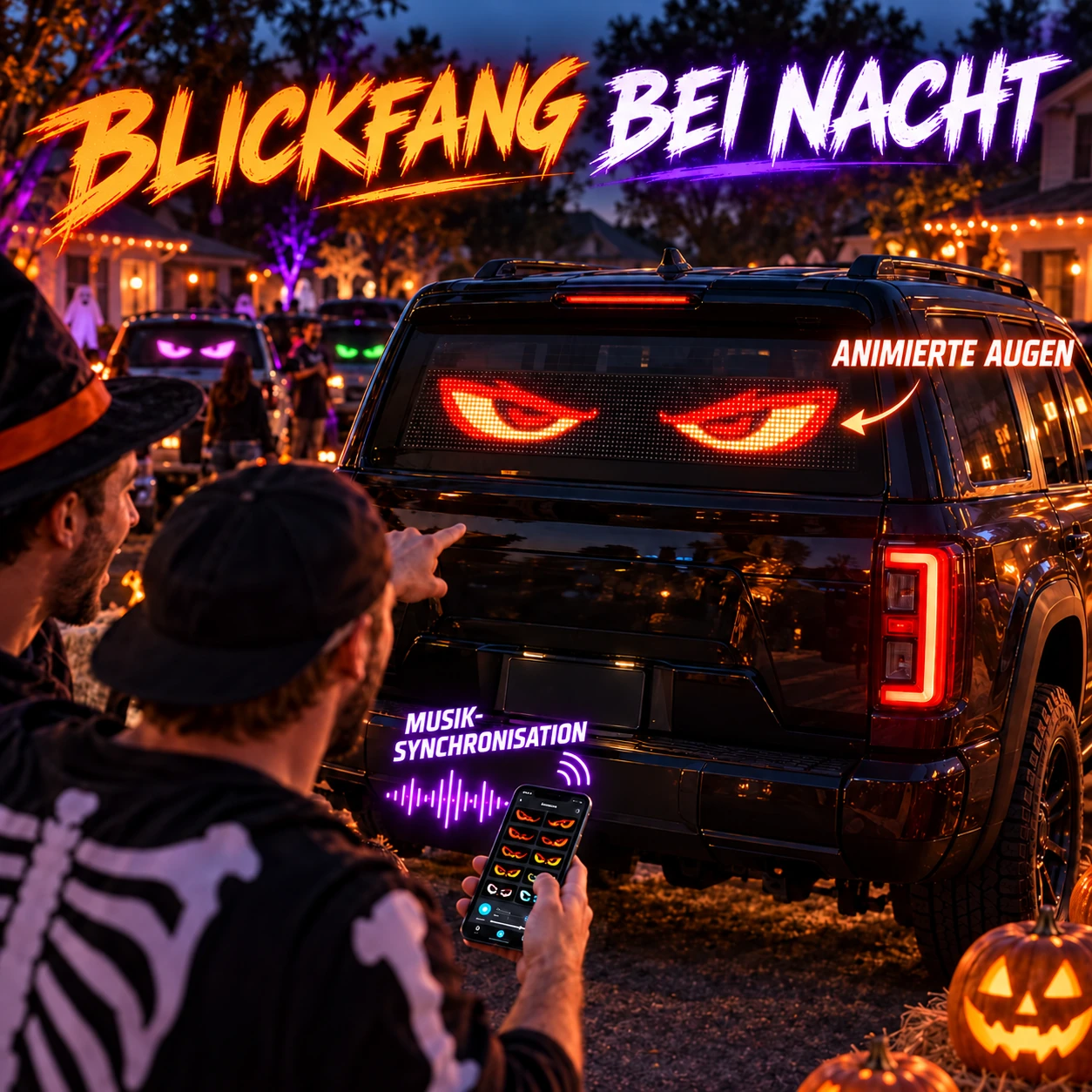 App-gesteuertes flexibles LED-Augen-Display fürs Auto