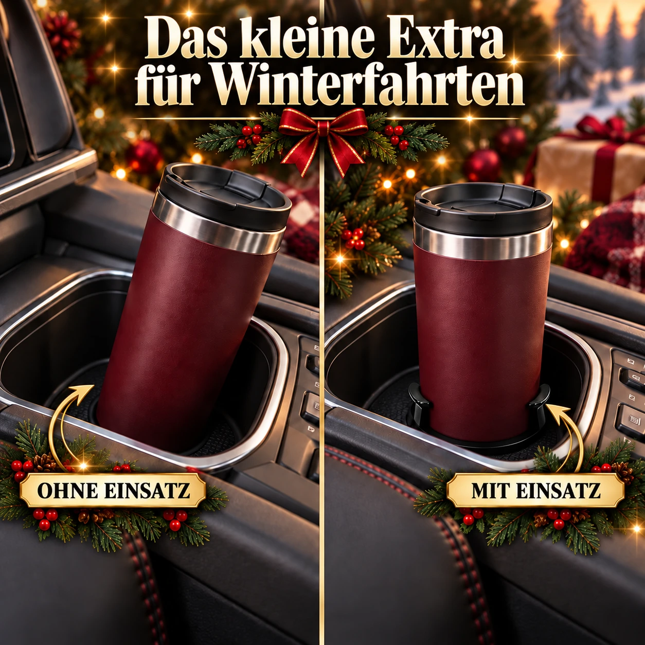 Stabilisierungseinsatz für Auto-Getränkehalter