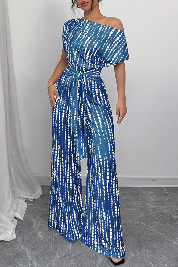 Women’s Printed Asymmetrical Wide-Leg Jumpsuit(Buy 2 Free Shipping)