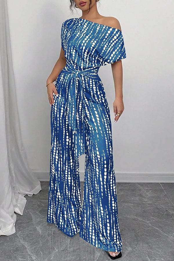 Women’s Printed Asymmetrical Wide-Leg Jumpsuit(Buy 2 Free Shipping)
