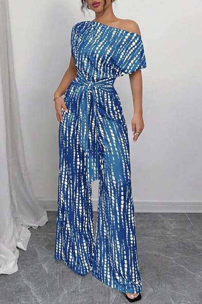 Women’s Printed Asymmetrical Wide-Leg Jumpsuit(Buy 2 Free Shipping)