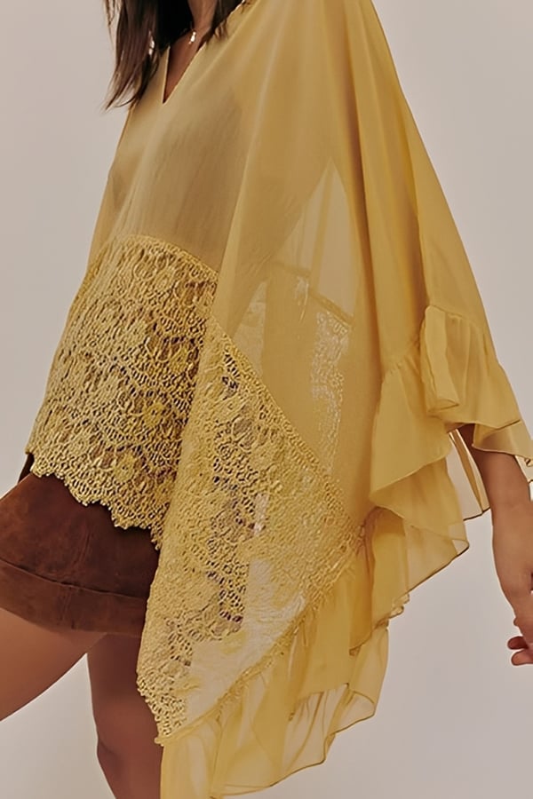 Women’s Sheer Lace Batwing Cover-Up Top（Buy 2 Free Shipping）