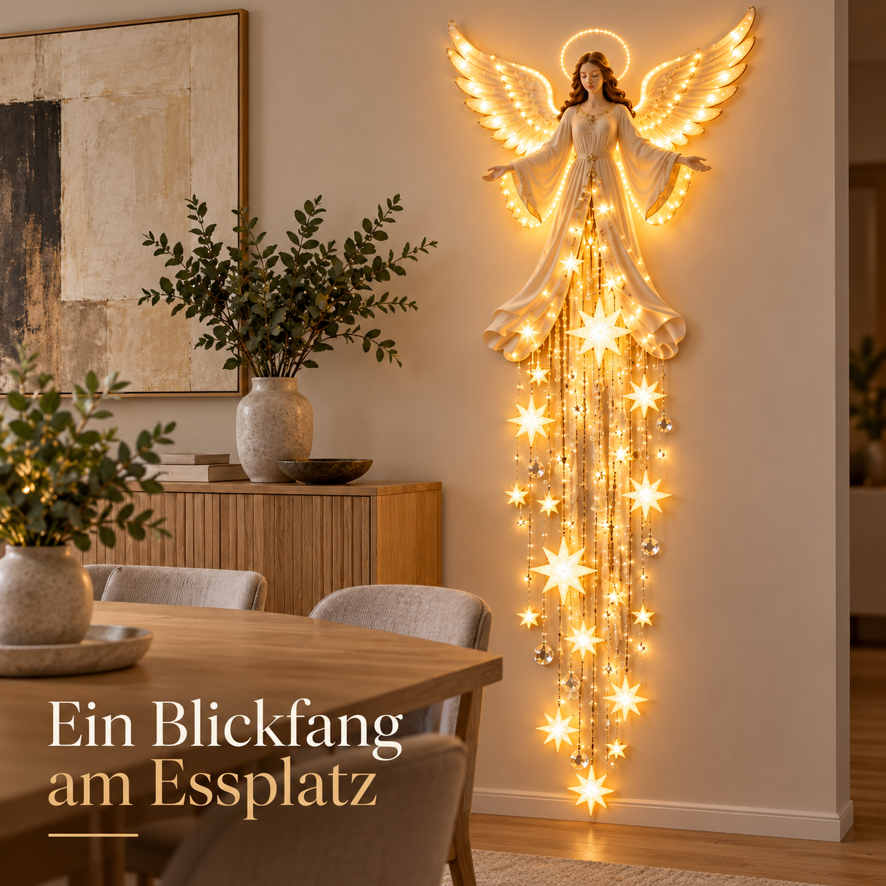 Engel-Wandleuchte als Gestaltungsidee: Ein Blickfang am Essplatz