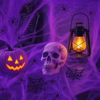 Stretchable Halloween Spider Web Decoration Set