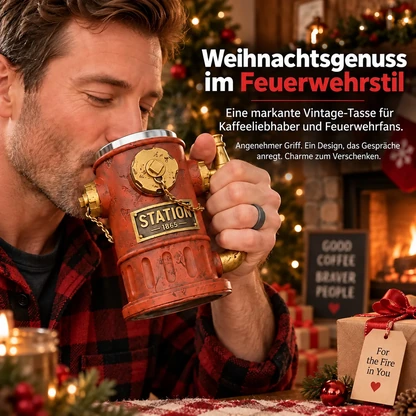 Kaffeetasse im Vintage-Hydrantenstil – Weihnachtsgeschenk