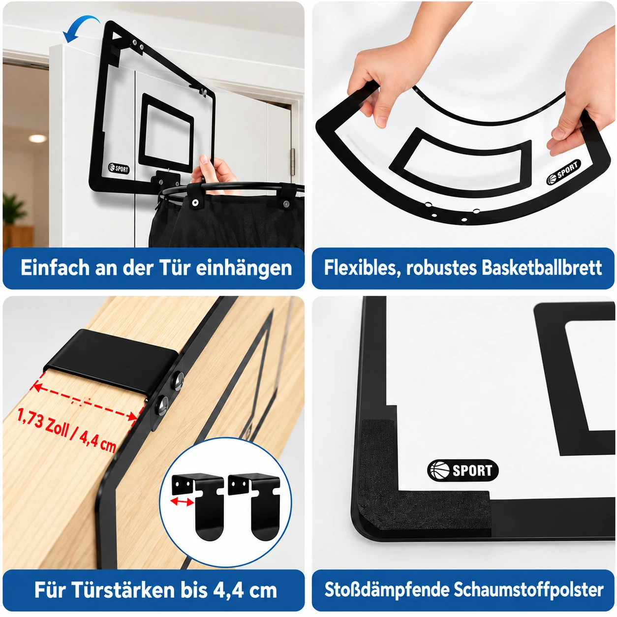 Weihnachtlicher Wäschekorb mit Basketballkorb zum Einhängen über der Tür
