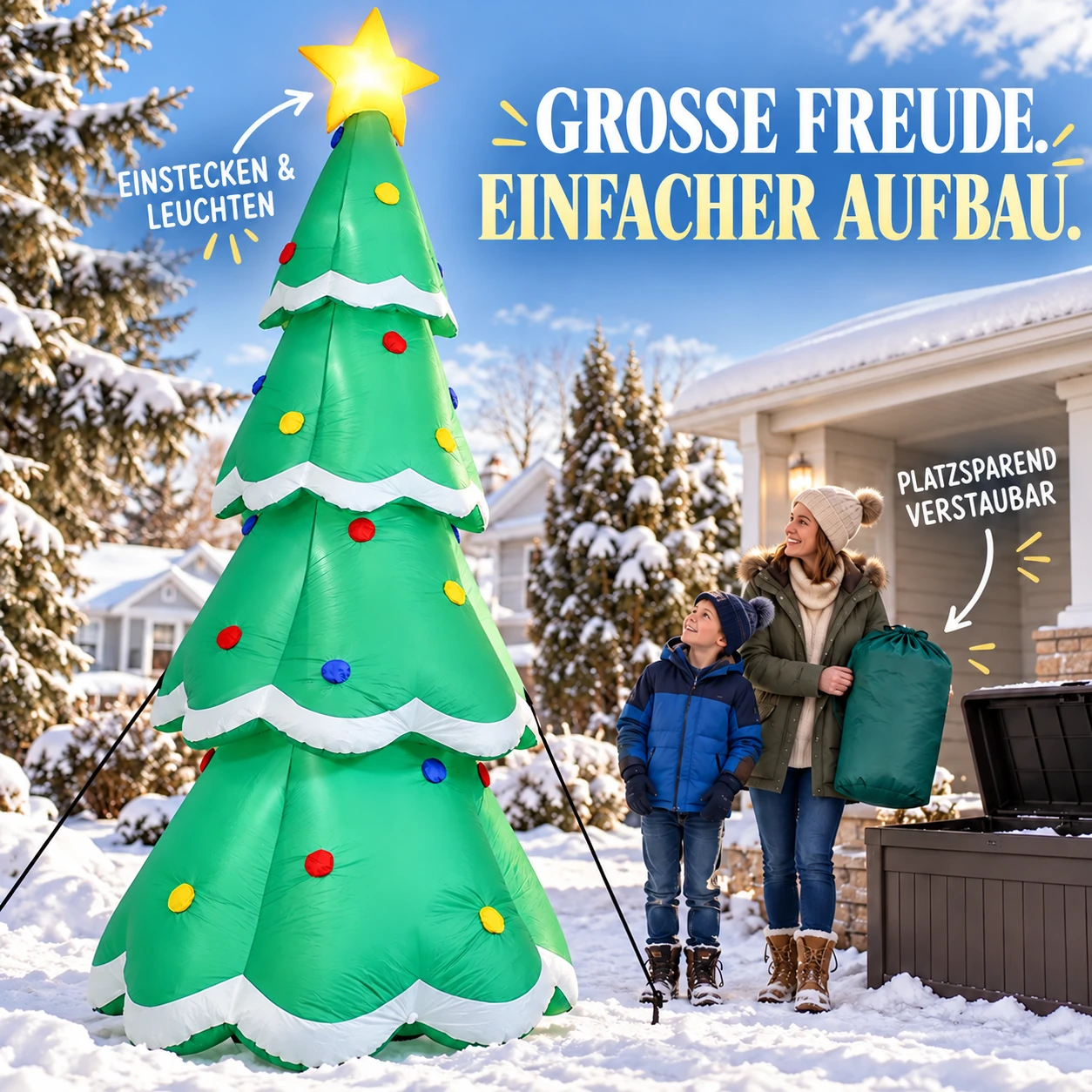 Beleuchteter aufblasbarer Weihnachtsbaum, 6,9 Fuß