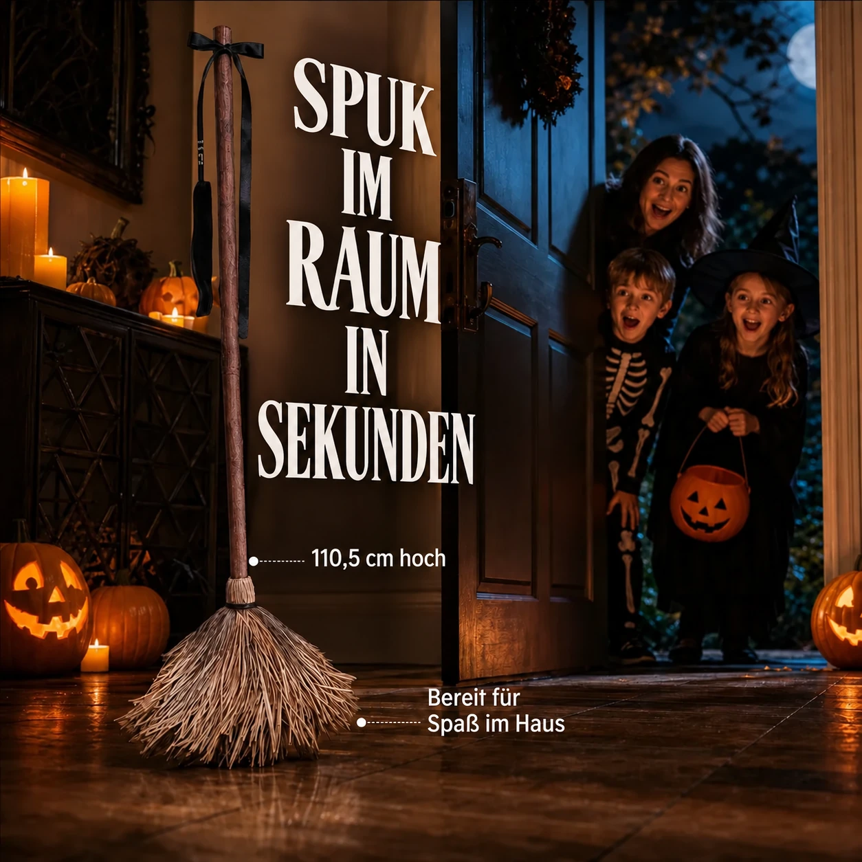 Tanzender Hexenbesen – bewegungsaktivierte Halloween-Requisite
