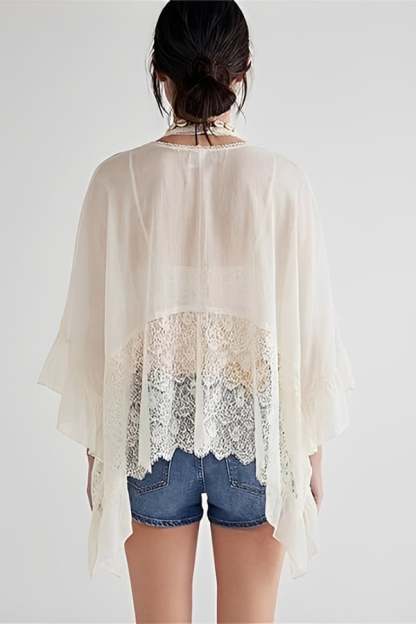 Women’s Sheer Lace Batwing Cover-Up Top（Buy 2 Free Shipping）