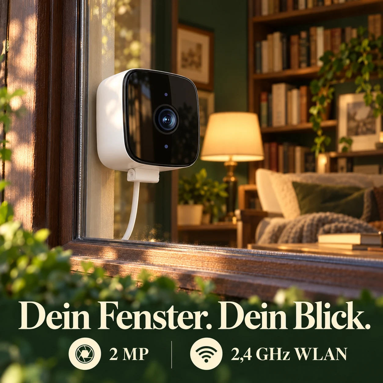2-MP-WLAN-Fensterkamera mit EU-Netzteil