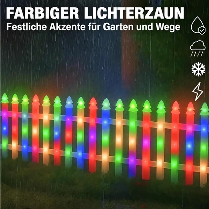 Bunte Weihnachts-Zaunbeleuchtung mit Niederspannungs-Netzanschluss – 5-teiliges Set