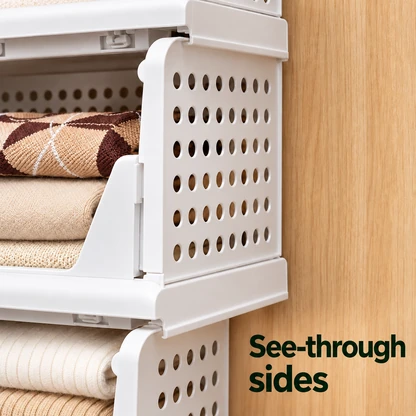 Stackable Open-Front Clothing Storage Baskets