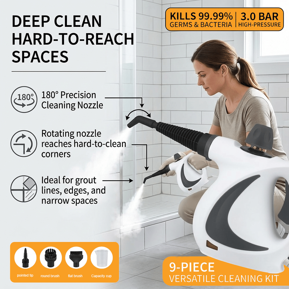 🧼 Multi-Surface Natural Steam Cleaner – Chemical-Free Deep Cleaning Power