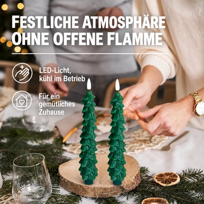 Ferngesteuerte Weihnachtsbaumkerzen aus Echtwachs – 2-teiliges Set