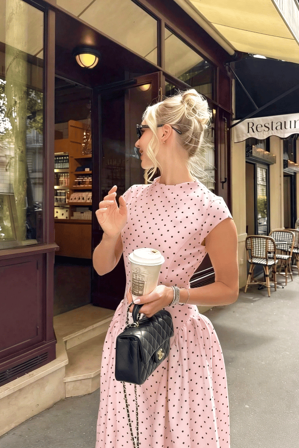 Women’s Polka Dot Maxi Dress – Sleeveless A-Line Long Dress
