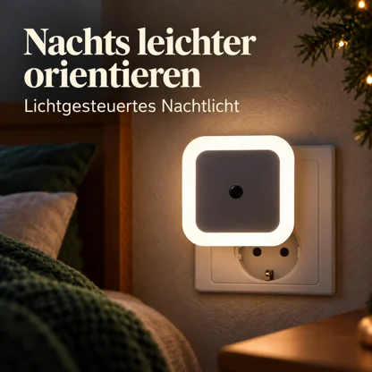 Lichtgesteuerte Steckdosen-Nachtlichter – EU-Ausführung