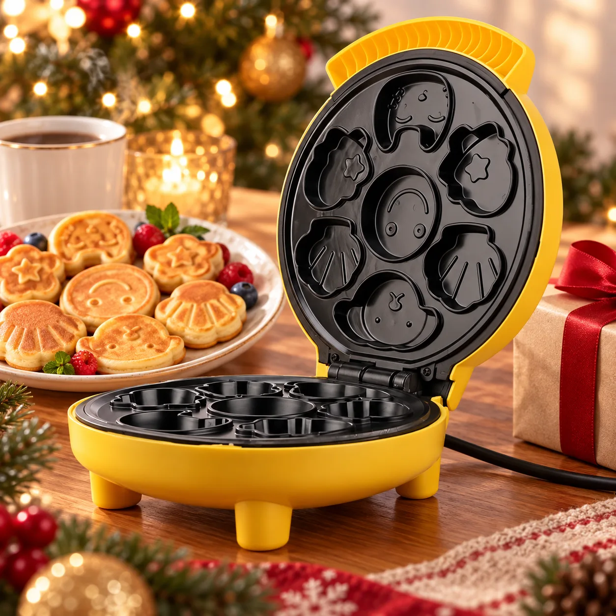 Holiday breakfast spread with the yellow maker